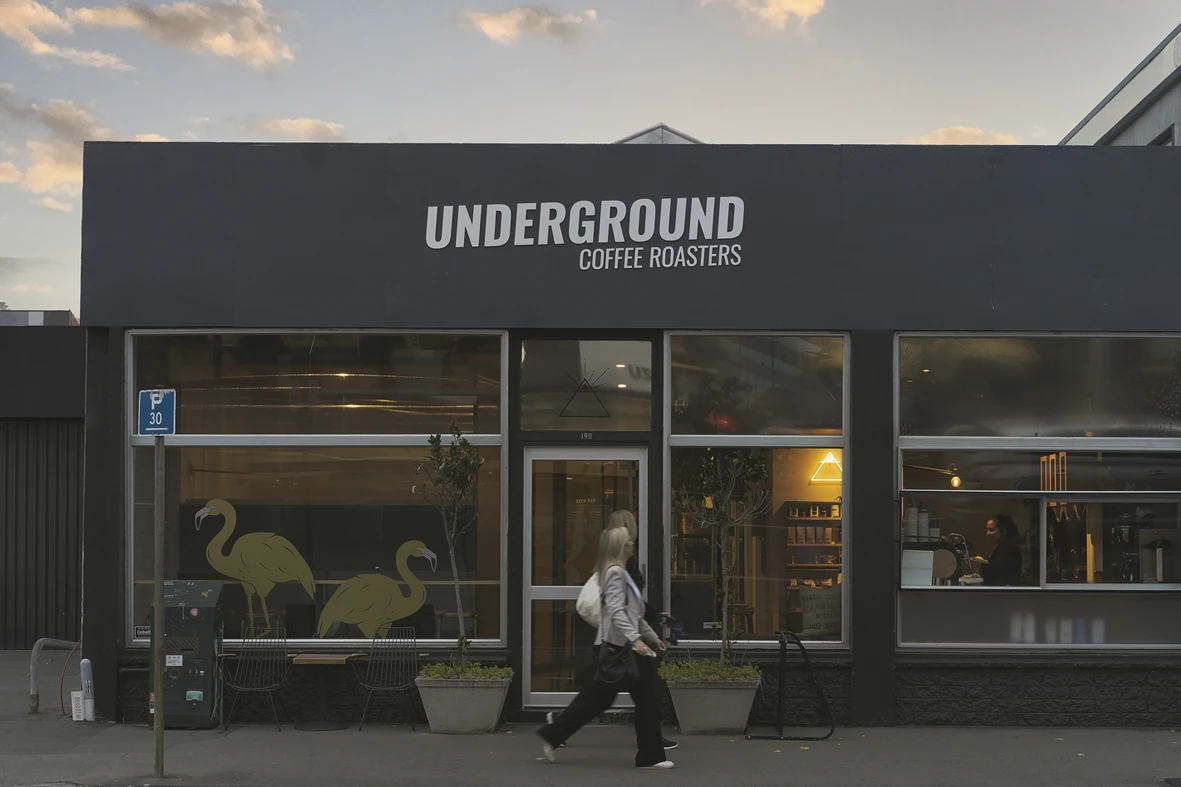 Underground Coffee Roasters roastery on Durham Street, Christchurch, New Zealand